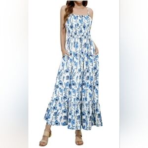 NWOT Floral Cami Maxi Dress with pockets XL